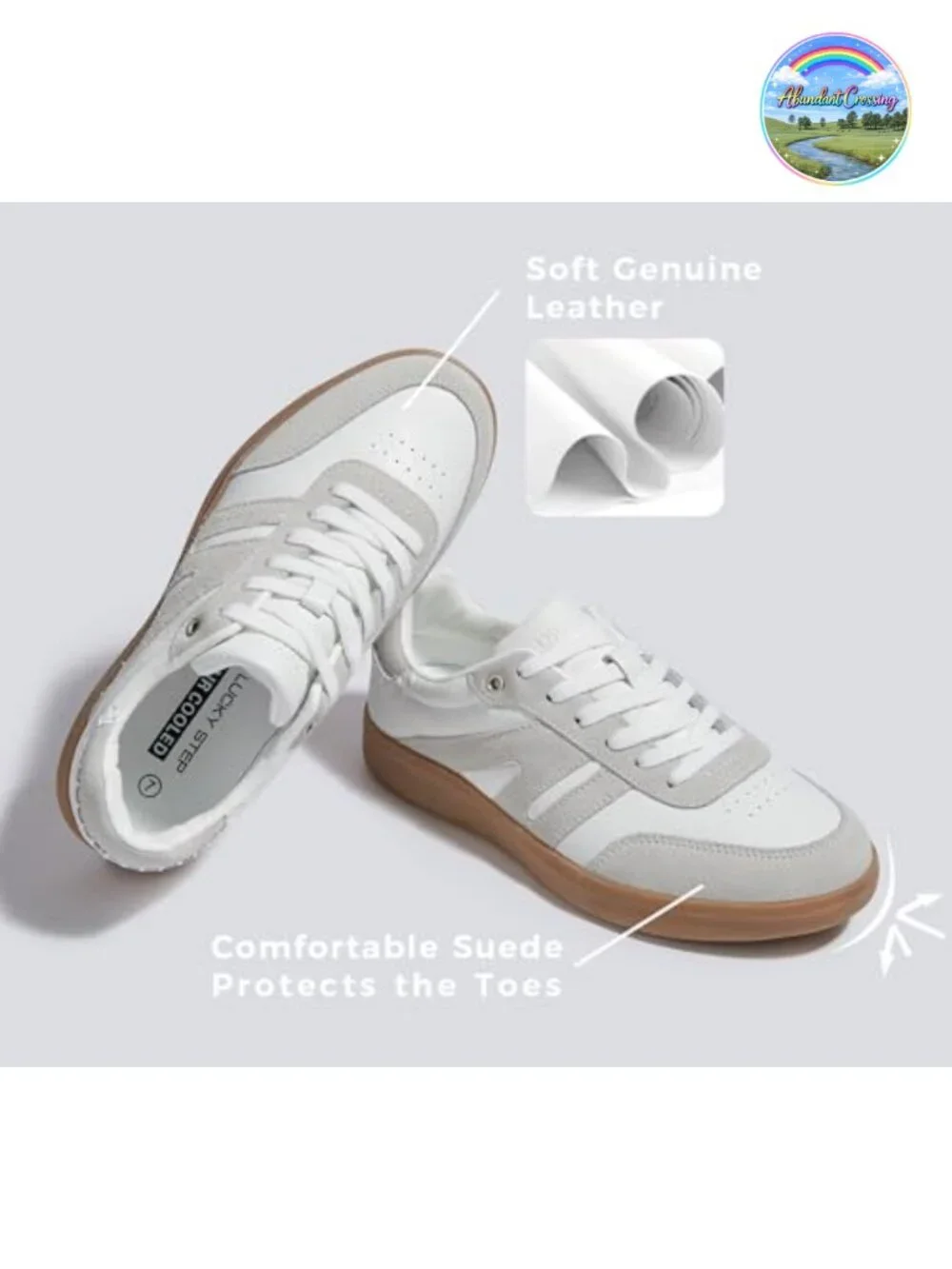 Retro Suede Leather Gum Sole Fashion Sneakers Women's Casual Skate Shoes